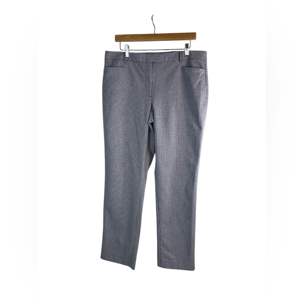 Tommy‎ Hilfiger Checkered Pants Women 14 Blue White Career Preppy Ankle Straight